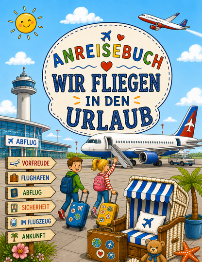 Anreisebuch „Wir fliegen in den Urlaub“ – Das kreative Beschäftigungsbuch für kleine Flugreisende