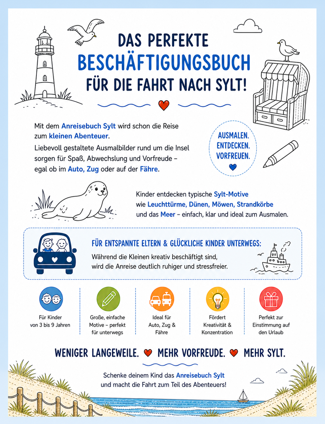 Anreisebuch Sylt – Das kreative Beschäftigungsbuch für kleine Inselurlauber