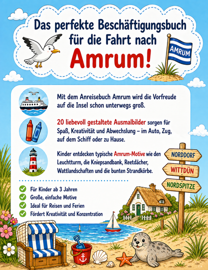 Anreisebuch Amrum – Das kreative Beschäftigungsbuch für kleine Inselentdecker